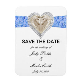 Unicorn Blue Lace Save the Date Magnet