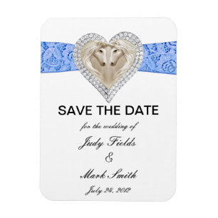 Unicorn Blue Lace Save the Date Magnet