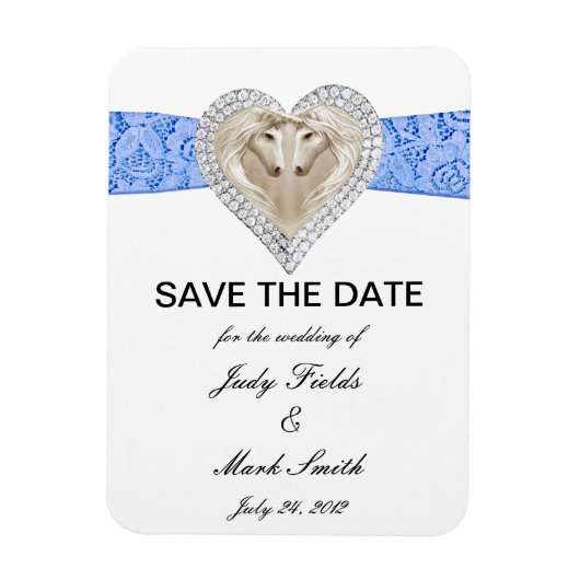 Unicorn Blue Lace Save the Date Magnet (Vertikal)