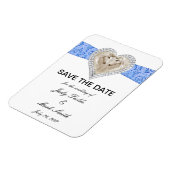 Unicorn Blue Lace Save the Date Magnet (Linke Seite)
