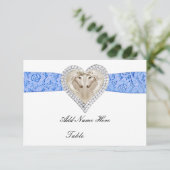 Unicorn Blue Lace Table Platzkarte (Stehend Vorderseite)