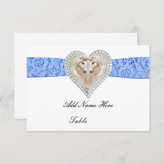 Unicorn Blue Lace Table Platzkarte (Vorne/Hinten)