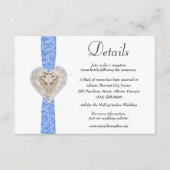 Unicorn Blue Lace Wedding Details Begleitkarte (Vorderseite)
