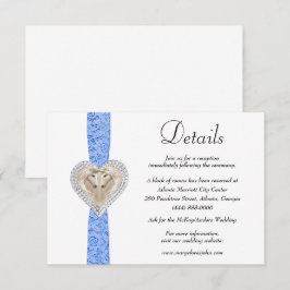 Unicorn Blue Lace Wedding Details Begleitkarte