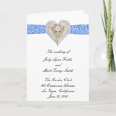 Unicorn Blue Lace Wedding Program Card Programm (Vorderseite)
