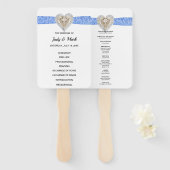 Unicorn Blue Lace Wedding Program Fans Fächer (Vorne und Hinten)