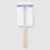 Unicorn Blue Lace Wedding Program Fans Fächer (Rückseite)