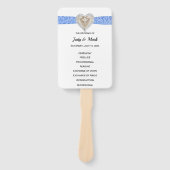 Unicorn Blue Lace Wedding Program Fans Fächer (Vorderseite)