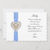 Unicorn Blue Lace Wedding Trauzeugin Card Einladung (Vorderseite)