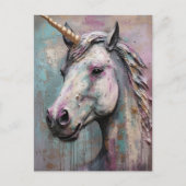 Unicorn Blue Lila Postkarte (Vorderseite)
