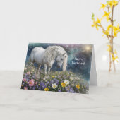 Unicorn-Blume General Birthday Mystical Mythtical Karte (Gelbe Blume)