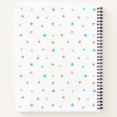 Unicorn Blume Gold Glitzer Personalisiert Notizblock (Rückseite)