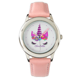 Unicorn Blume Super Niedlich Girly Personalisiert Armbanduhr