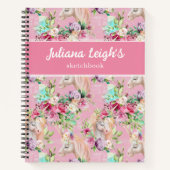 Unicorn Blumenträume Notizblock (Vorderseite)