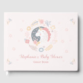Unicorn Blush Florals Babydusche Personalisiert Gästebuch (Vorderseite)
