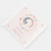 Unicorn Blush Florals Babydusche Personalisiert Serviette (Ecke)