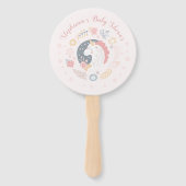 Unicorn Blush Florals Kinderdusche Einladungen Fächer (Vorderseite)