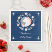Unicorn Blush & Navy Baby Dusche Personalisiert Serviette (Beispiel)