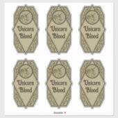Unicorn Bluttränke Flaschenetiketten Aufkleber (Blatt)