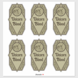 Unicorn Bluttränke Flaschenetiketten Aufkleber