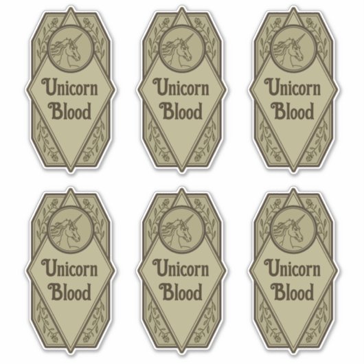 Unicorn Bluttränke Flaschenetiketten Aufkleber (Vorderseite)