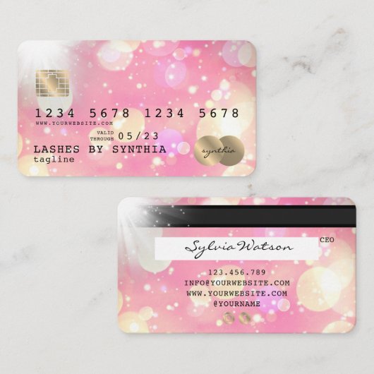 Unicorn boho art Kreditkarte Stil Gold Visitenkarte (Vorne/Hinten)