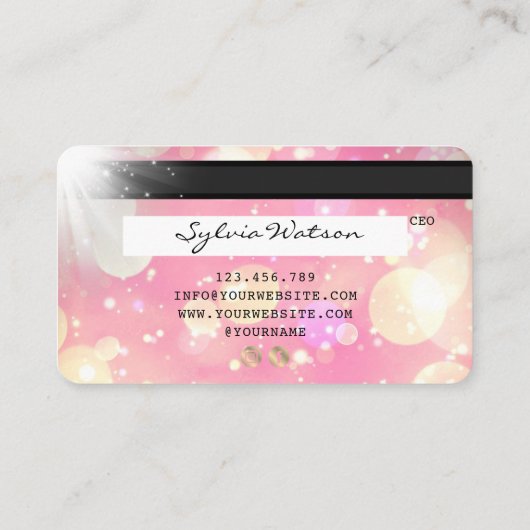 Unicorn boho art Kreditkarte Stil Gold Visitenkarte (Rückseite)