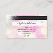 Unicorn boho art Kreditkarte Stil Gold Visitenkarte (Rückseite)