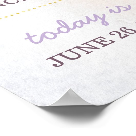 Unicorn Boho Birthday Stats Milestone Poster (Ecke)