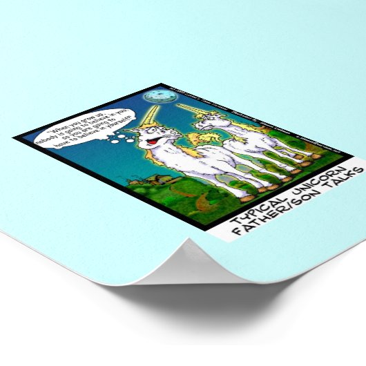 Unicorn Bonding Funny Canvas Print Poster (Ecke)