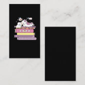 Unicorn Book Reading Girl Reader Future Librarian Visitenkarte (Vorne/Hinten)