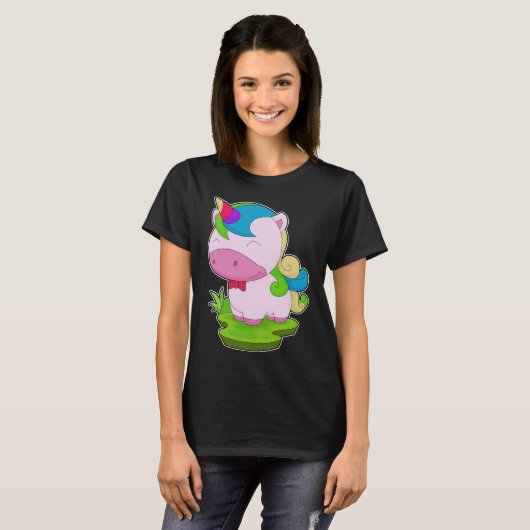 Unicorn Bow Krawatte T-Shirt (Vorne ganz)