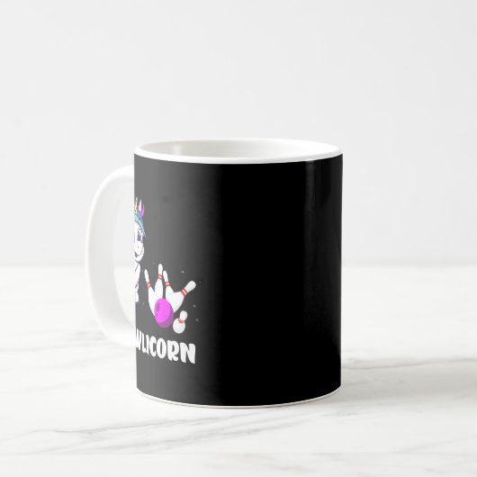 Unicorn Bowling Button Strike Bowling Bowler Bowli Kaffeetasse (Vorderseite Links)