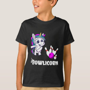 Unicorn Bowling Button Strike Bowling Bowler Bowli T-Shirt
