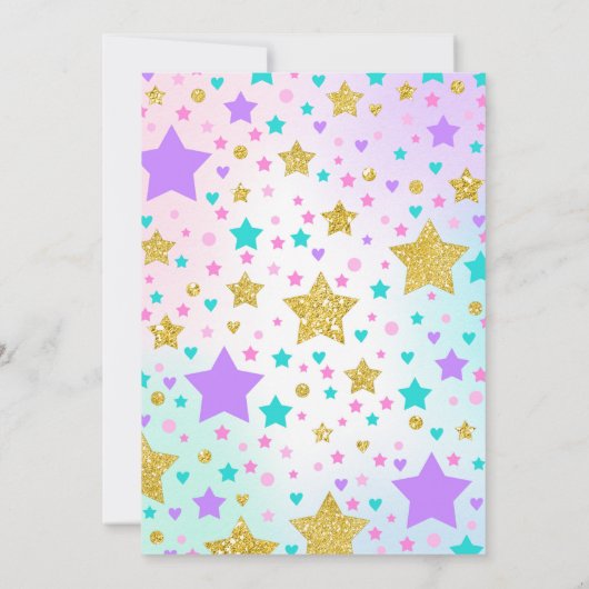 Unicorn Bowling Einladung Bowling Birthday Party (Rückseite)