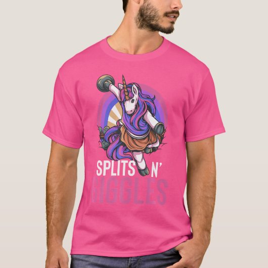 Unicorn Bowling Team Splits 'N Giggles Bowler T-Shirt (Vorderseite)