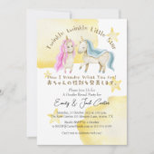 Unicorn Boy Girl Twinkle Little Star Gender Reveal Einladung (Vorderseite)