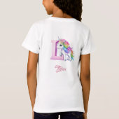 Unicorn Brief K Monogramm Initialen Mädchen Gesche T-Shirt (Rückseite)