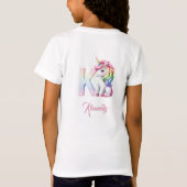 Unicorn Brief K Monogramm Initialen Mädchen Gesche T-Shirt (Rückseite)