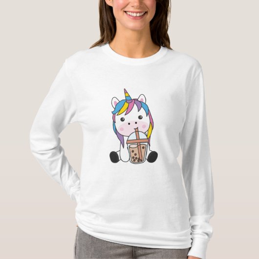 Unicorn Bubble Tee Niedliche Tiere (Vorderseite)