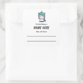 Unicorn-Buchzeichen mit Botschaft Quadratischer Aufkleber (Tasche)