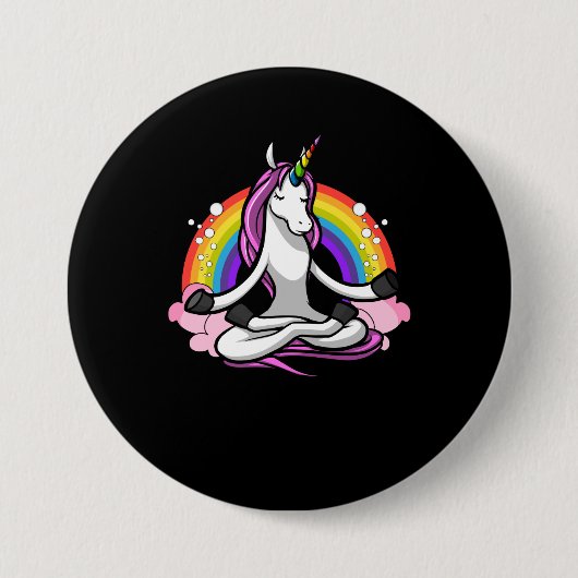 Unicorn Buddha Yoga Button (Vorderseite)