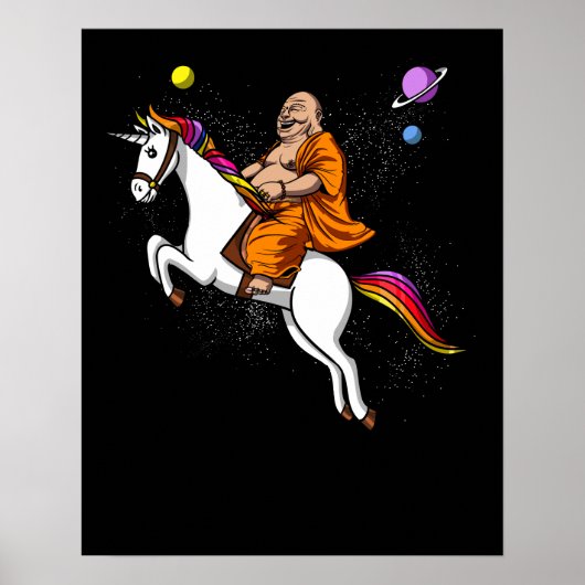 Unicorn Buddha Yoga Poster (Vorne)