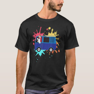 Unicorn Bus Camper Farben Urlaub Spaß T-Shirt