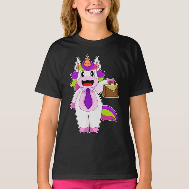 Unicorn Businessman Briefcase T-Shirt (Vorderseite)