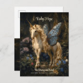 Unicorn Butterfly Flügel Worte ermutigen Postkarte (Vorne/Hinten)