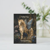 Unicorn Butterfly Flügel Worte ermutigen Postkarte (Stehend Vorderseite)