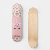 Unicorn Button Damask Personalisiert Skateboard (Vorderseite)