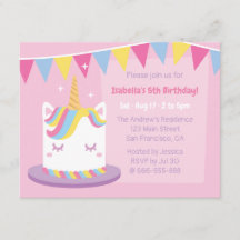 Unicorn Cake Bunting Flags Girls Geburtstagsparty