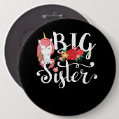 Unicorn Calligraphy Big Sister Button (Vorne & Hinten)